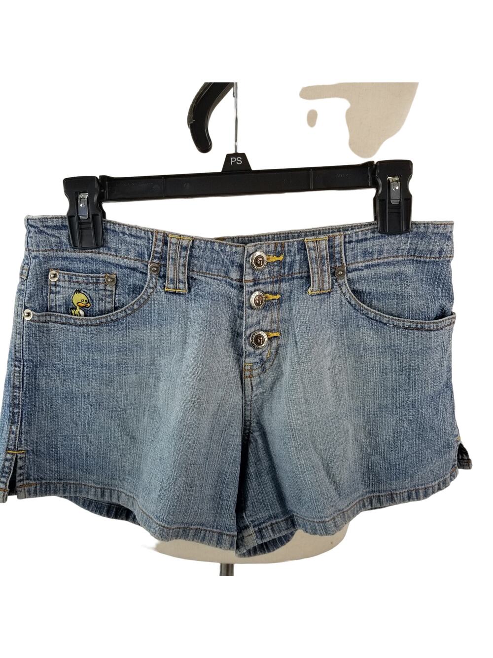 Duck Head Vintage Denim Blue Jeans Shorty Mini Shorts Button Fly Ducks Size 5